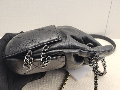 Chanel Black Calfskin Small Gabrielle Bucket Bag