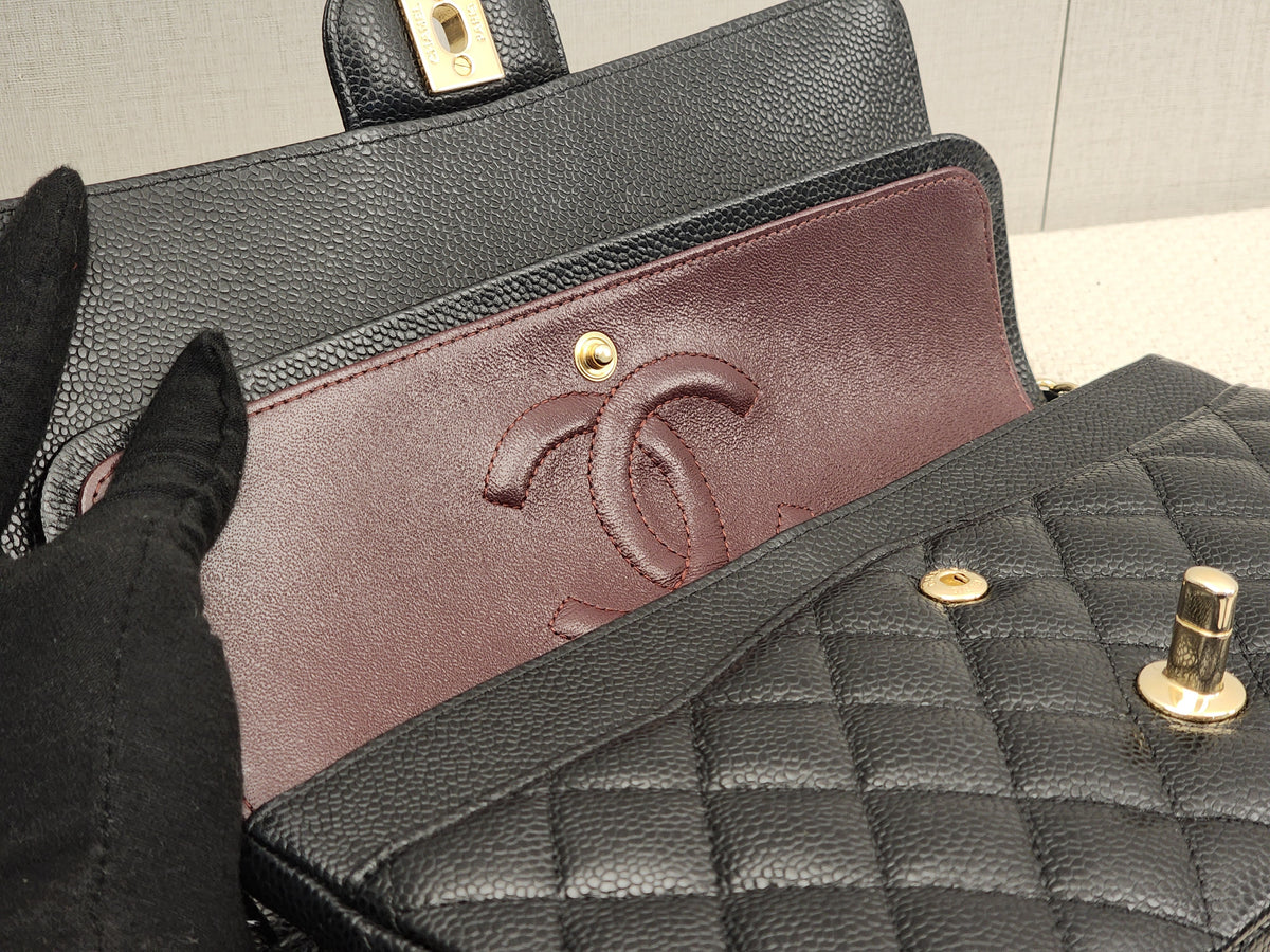 Chanel Black Caviar Medium CF (GHW)