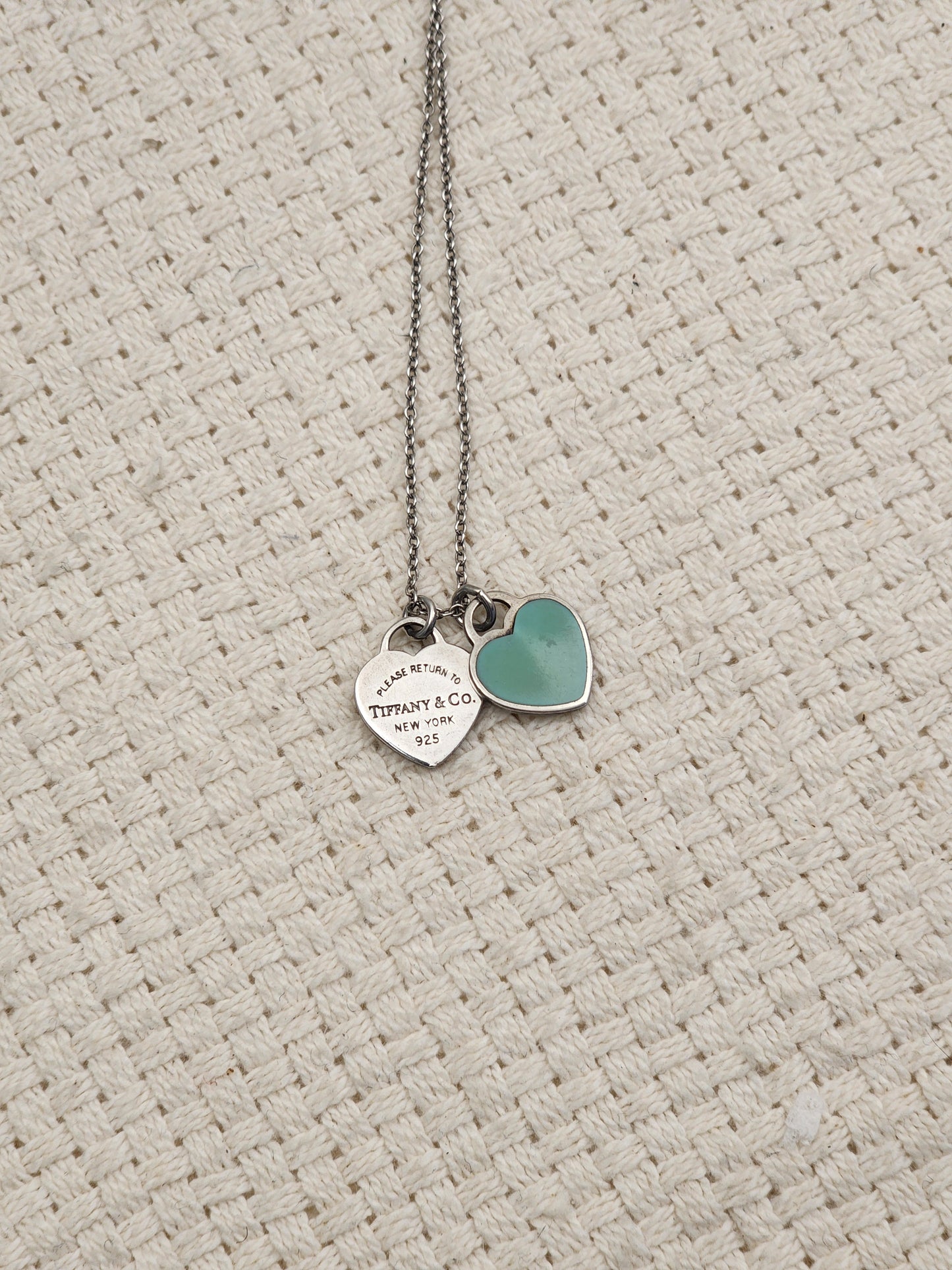 Tiffany & Co Silver Double Heart Necklace