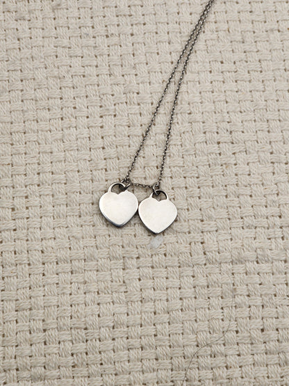 Tiffany & Co Silver Double Heart Necklace