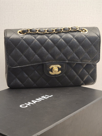 Chanel Black Caviar Small CF (GHW)