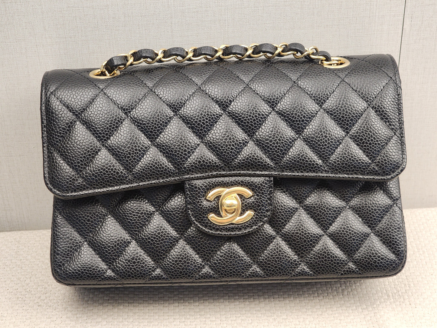 Chanel Black Caviar Small CF (GHW)