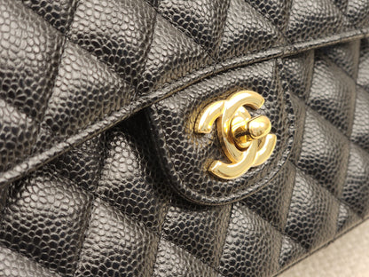 Chanel Black Caviar Small CF (GHW)