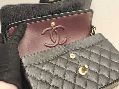 Chanel Black Caviar Small CF (GHW)