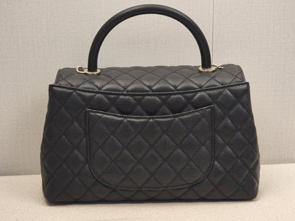 Chanel Black Caviar Medium Coco Handle (LGHW)