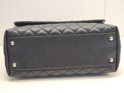 Chanel Black Caviar Medium Coco Handle (LGHW)