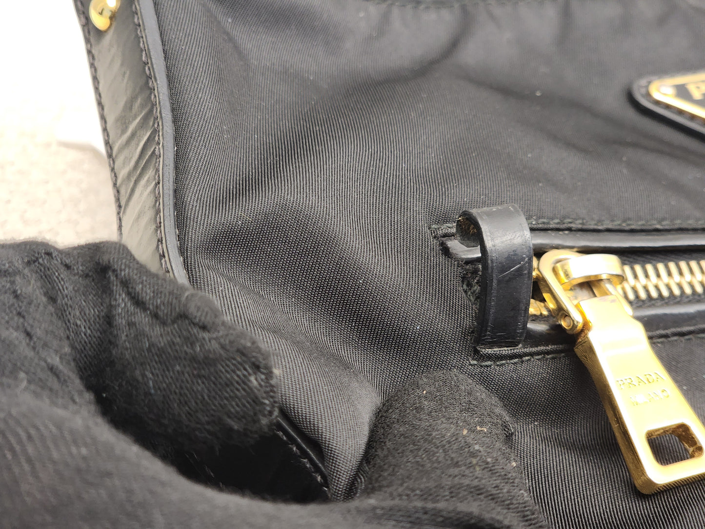 Prada Black Nylon Tessuto Messenger Bag