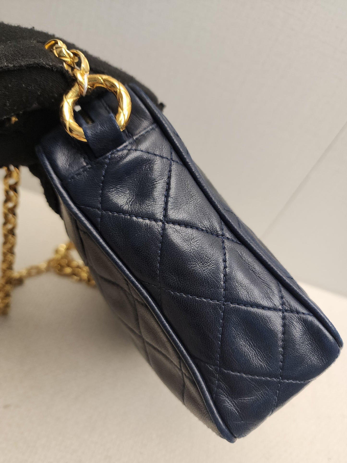 Chanel Navy Lambskin Vintage Tassel Camera Bag (GHW)