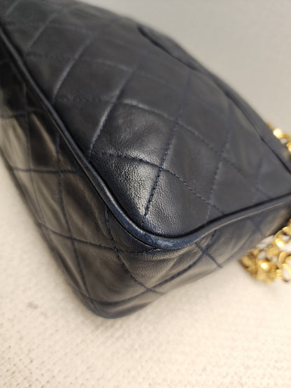 Chanel Navy Lambskin Vintage Tassel Camera Bag (GHW)