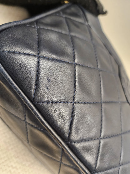 Chanel Navy Lambskin Vintage Tassel Camera Bag (GHW)