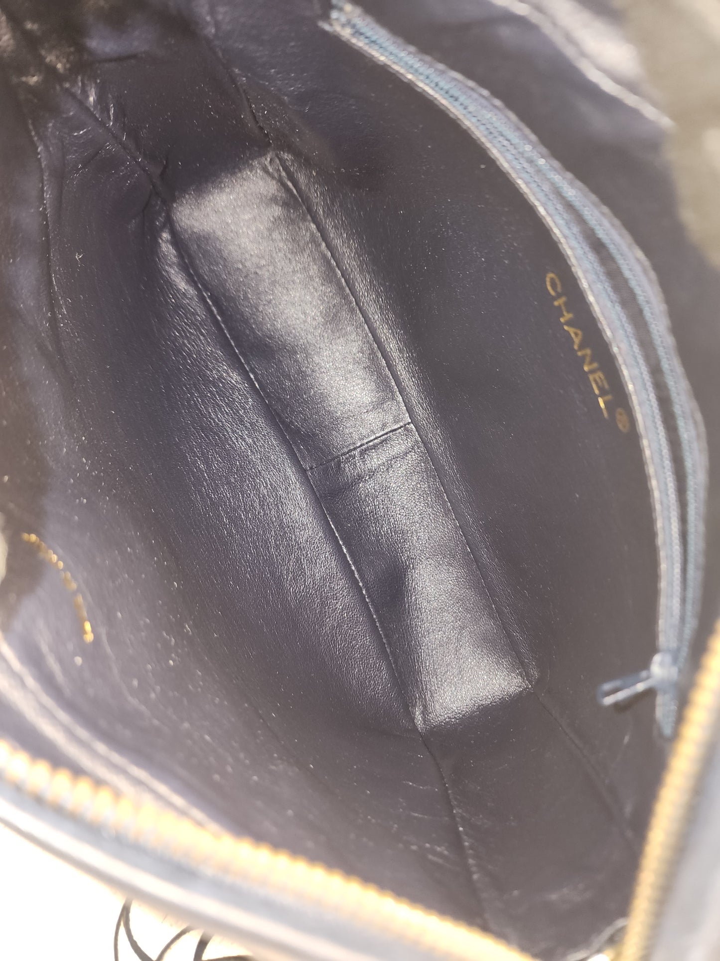 Chanel Navy Lambskin Vintage Tassel Camera Bag (GHW)