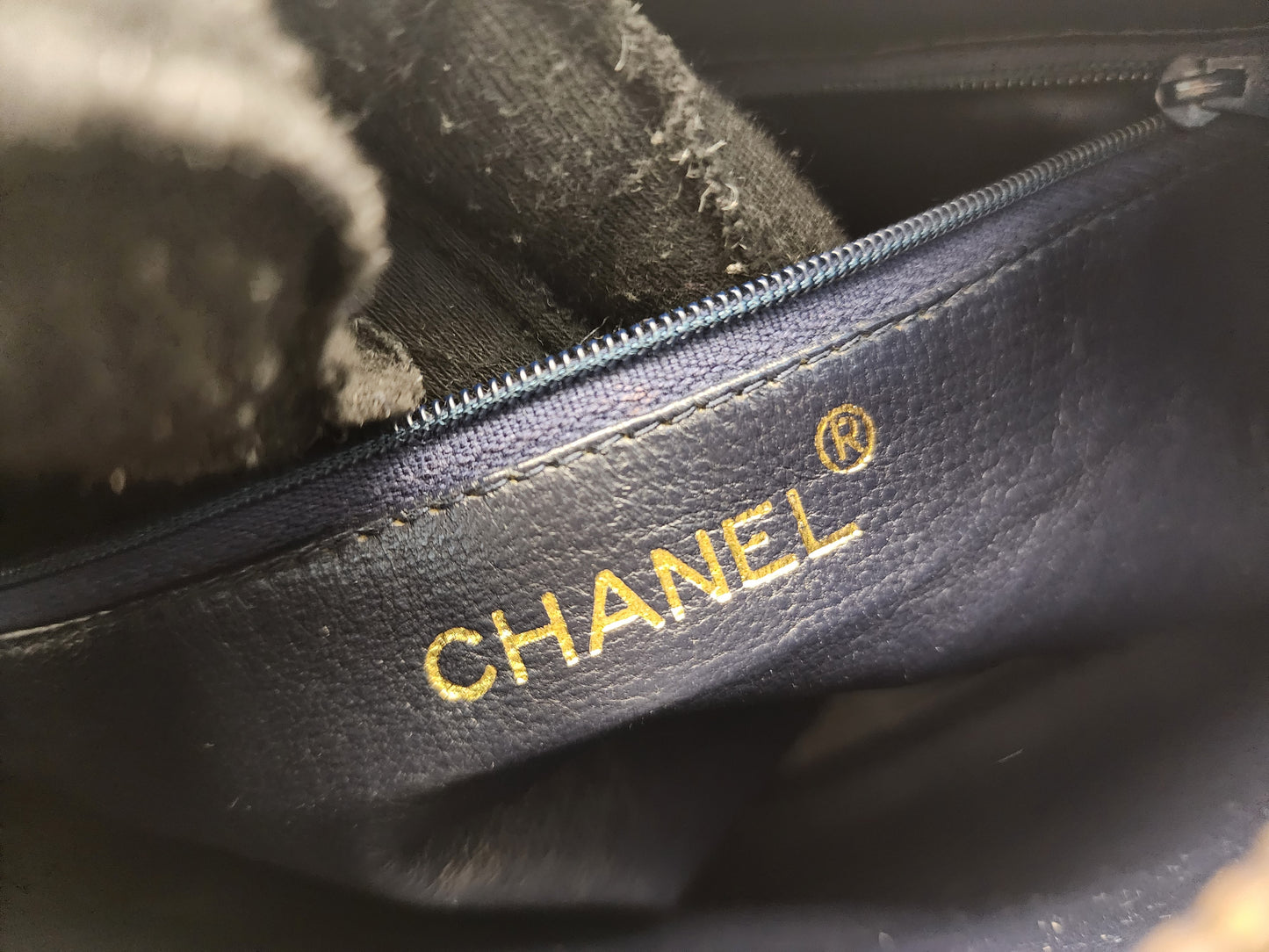 Chanel Navy Lambskin Vintage Tassel Camera Bag (GHW)
