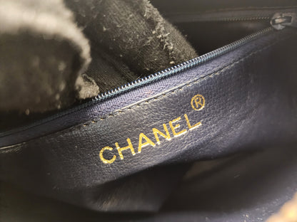 Chanel Navy Lambskin Vintage Tassel Camera Bag (GHW)