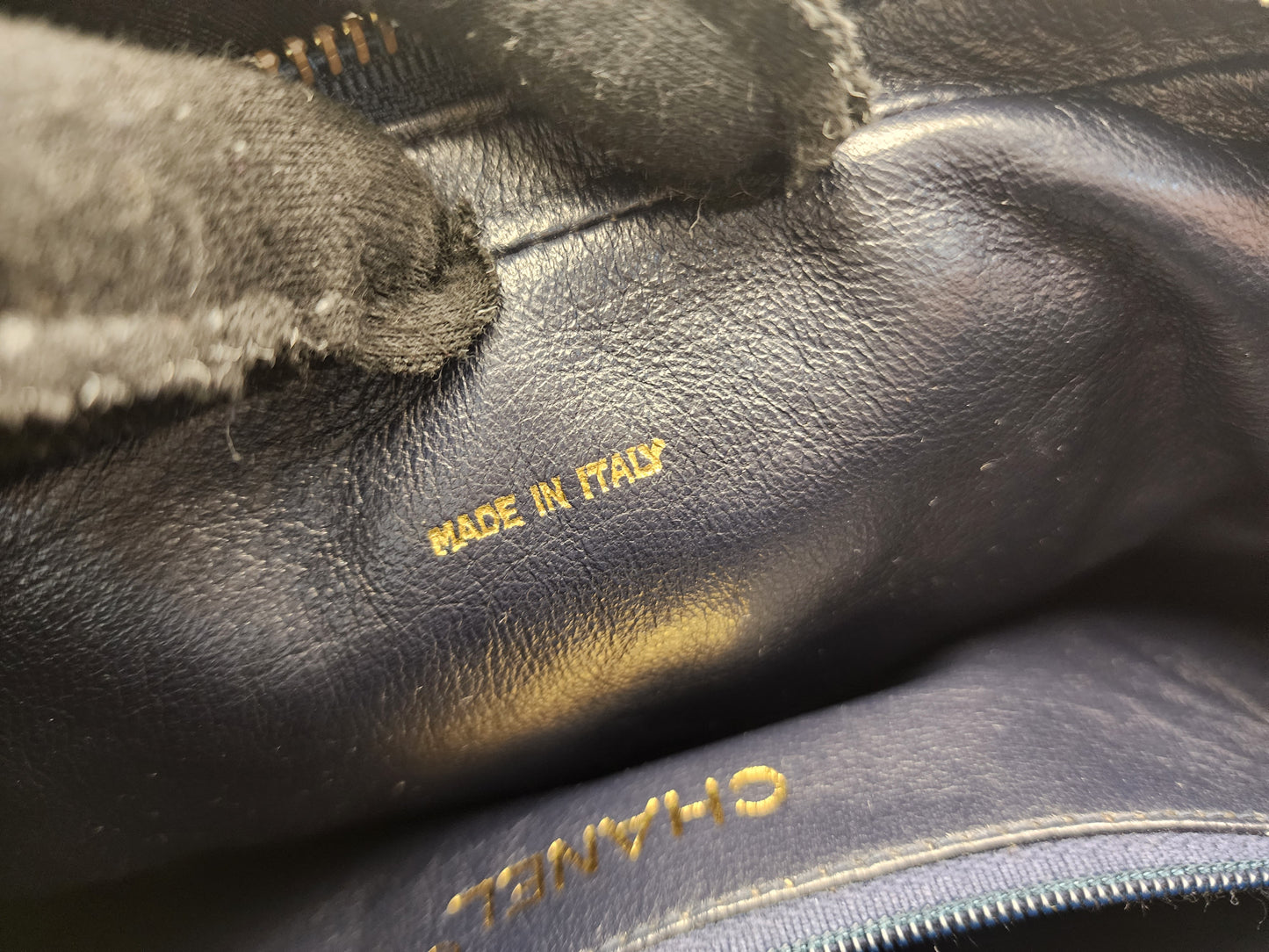 Chanel Navy Lambskin Vintage Tassel Camera Bag (GHW)