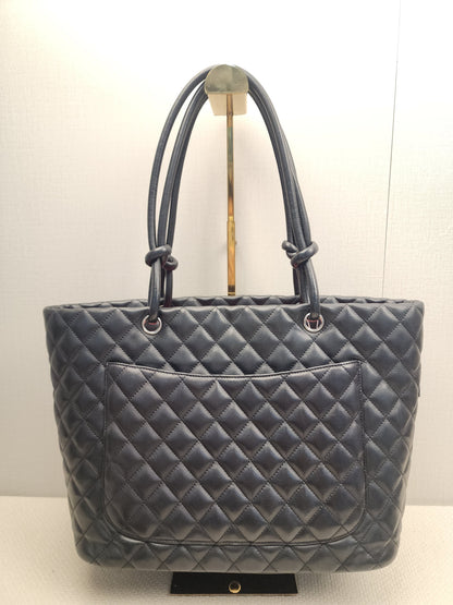 Chanel Black Calfskin Cambon Shopper Tote (SHW)