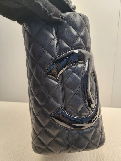 Chanel Black Calfskin Cambon Shopper Tote (SHW)