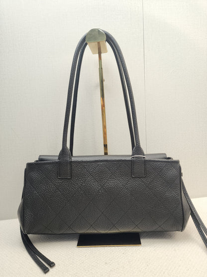 Chanel Black Grained Calfskin Small Shopping Bag (LGHW)