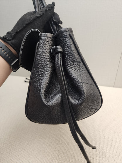 Chanel Black Grained Calfskin Small Shopping Bag (LGHW)