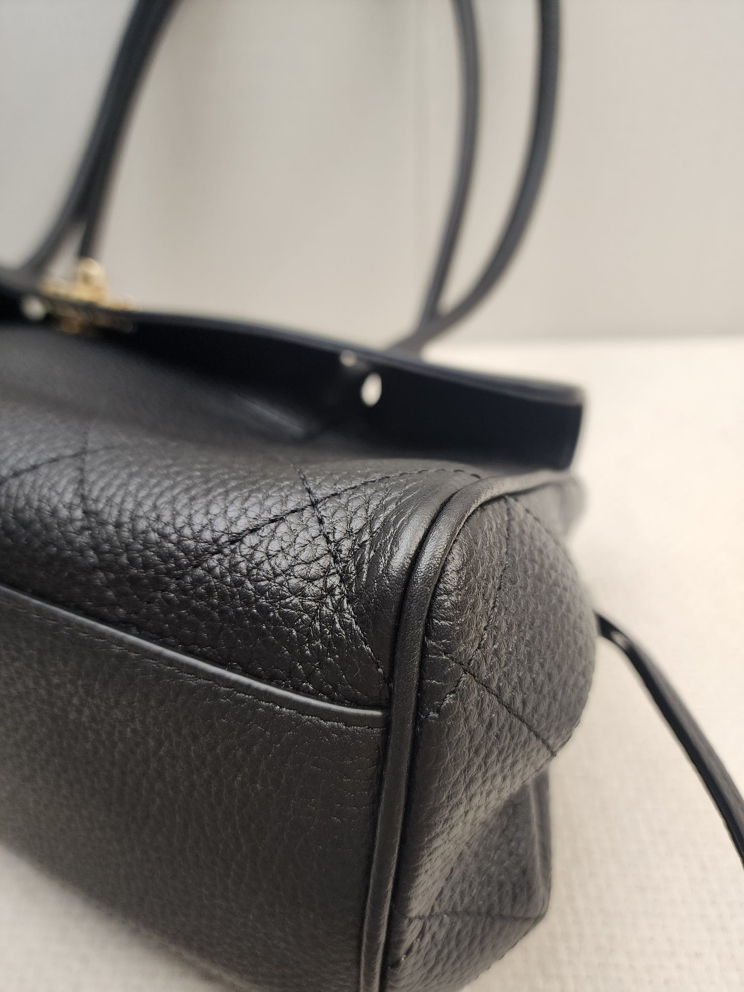 Chanel Black Grained Calfskin Small Shopping Bag (LGHW)