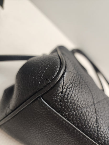 Chanel Black Grained Calfskin Small Shopping Bag (LGHW)