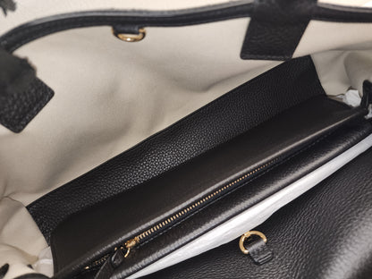 Chanel Black Grained Calfskin Small Shopping Bag (LGHW)