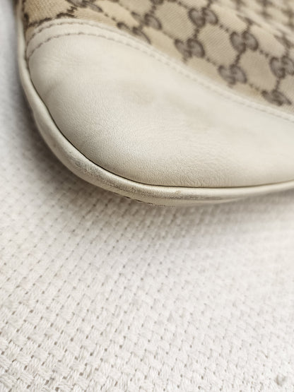Gucci Beige Monogram Canvas New Brit Hobo