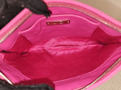 Miu Miu Pink Nylon Matelasse Crystal Chain Crossbody Bag