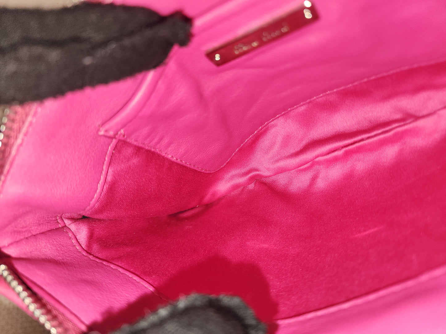 Miu Miu Pink Nylon Matelasse Crystal Chain Crossbody Bag