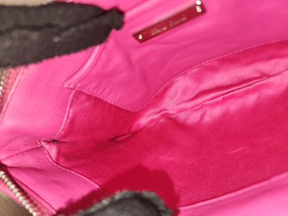 Miu Miu Pink Nylon Matelasse Crystal Chain Crossbody Bag