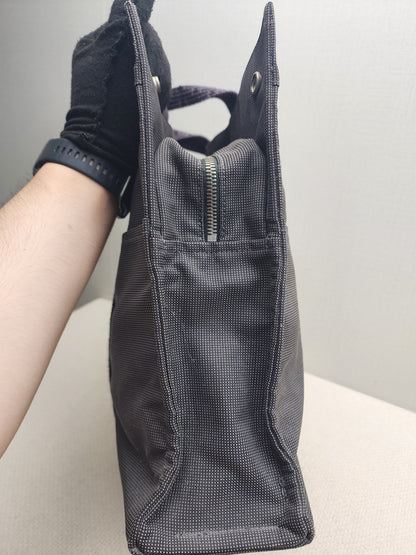 Hermes Black Canvas Herline MM Tote