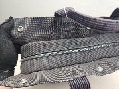 Hermes Black Canvas Herline MM Tote