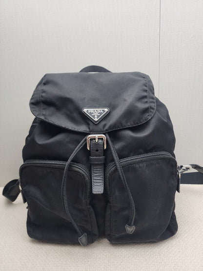 Prada Black Renylon Multi Pockets Backpack