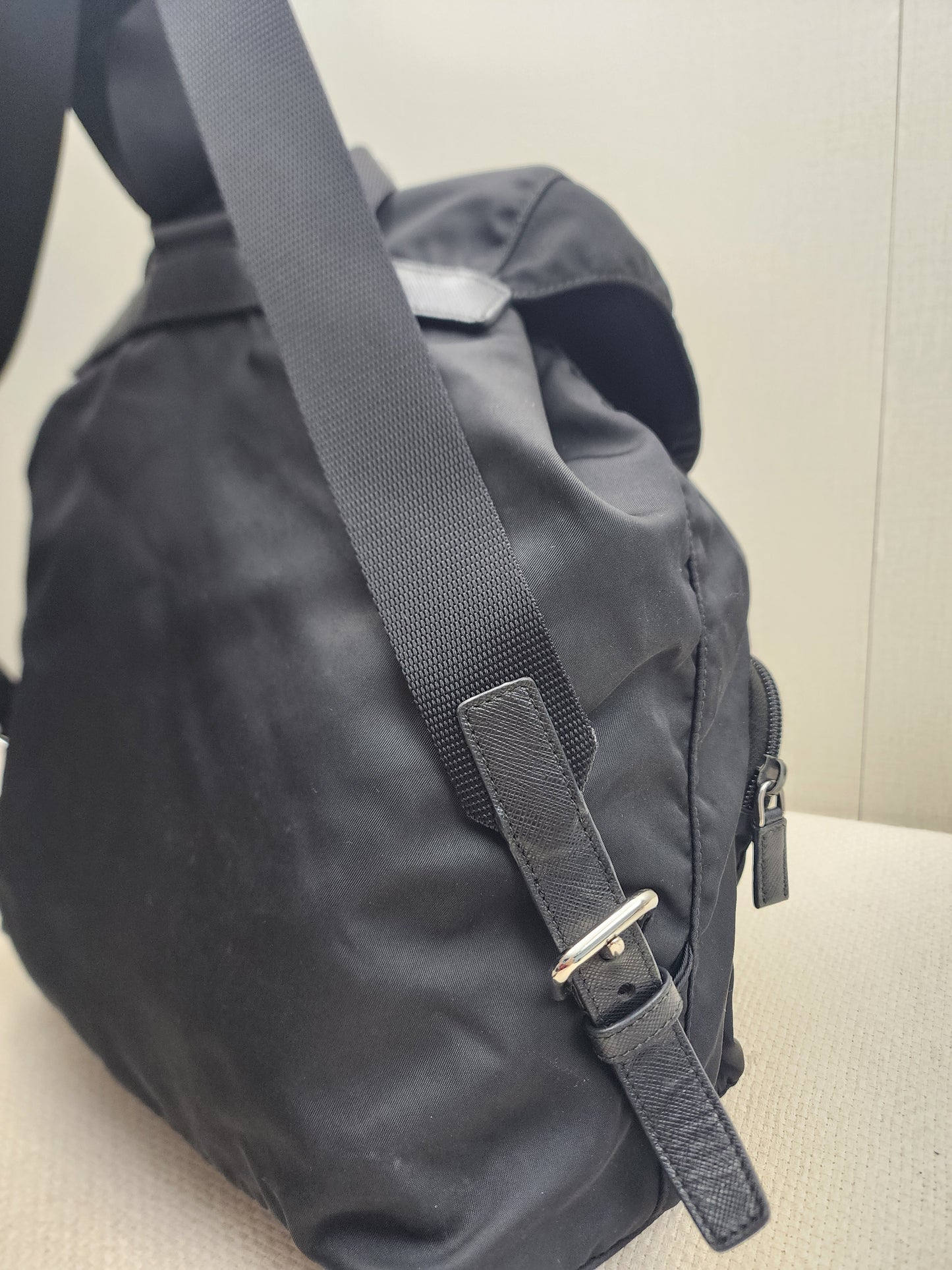 Prada Black Renylon Multi Pockets Backpack