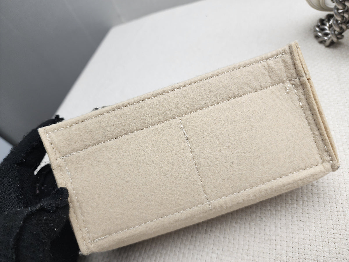 Chanel White Caviar Small Boy Flap Bag (RHW)