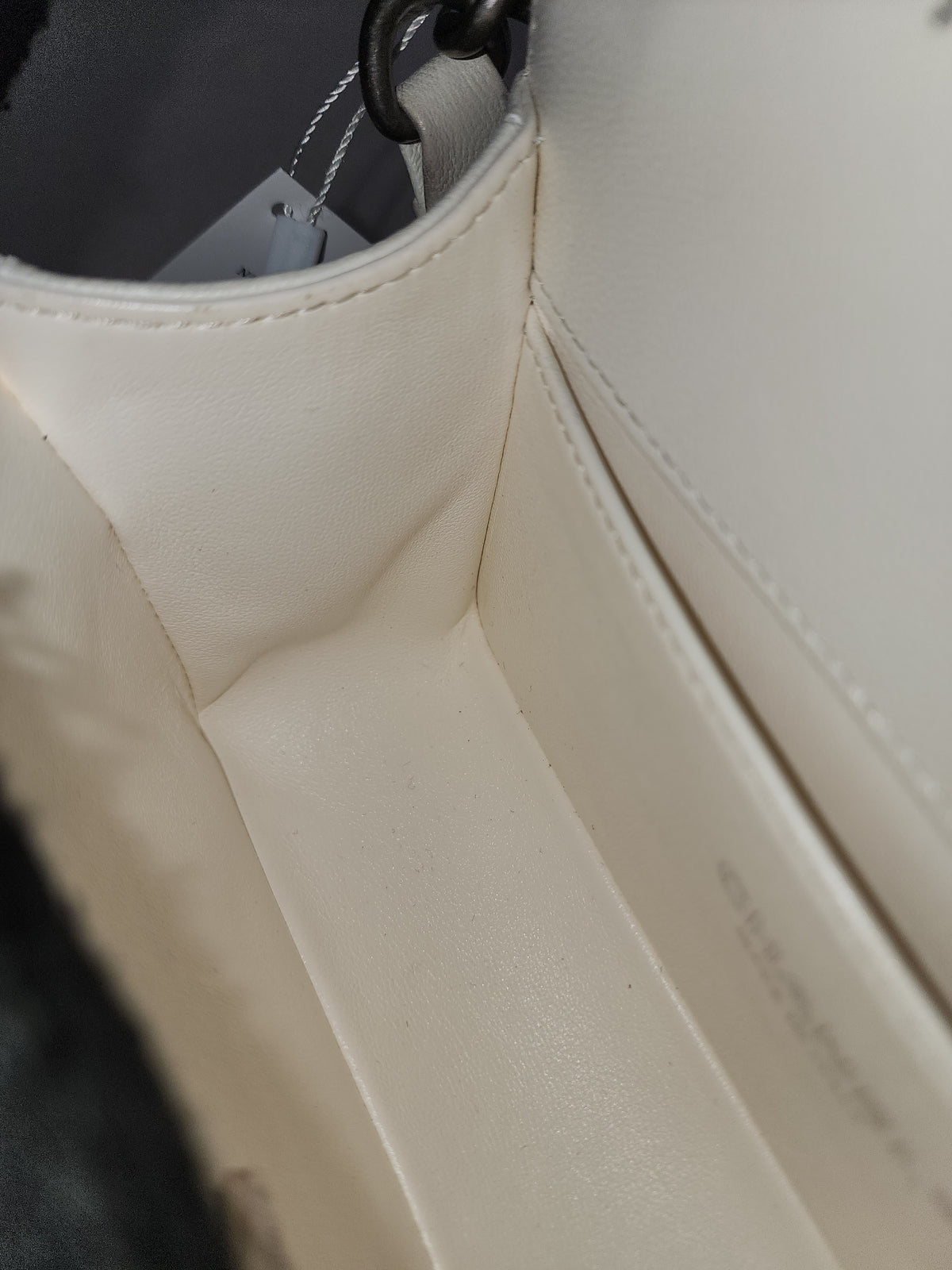 Chanel White Caviar Small Boy Flap Bag (RHW)