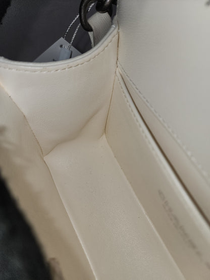 Chanel White Caviar Small Boy Flap Bag (RHW)