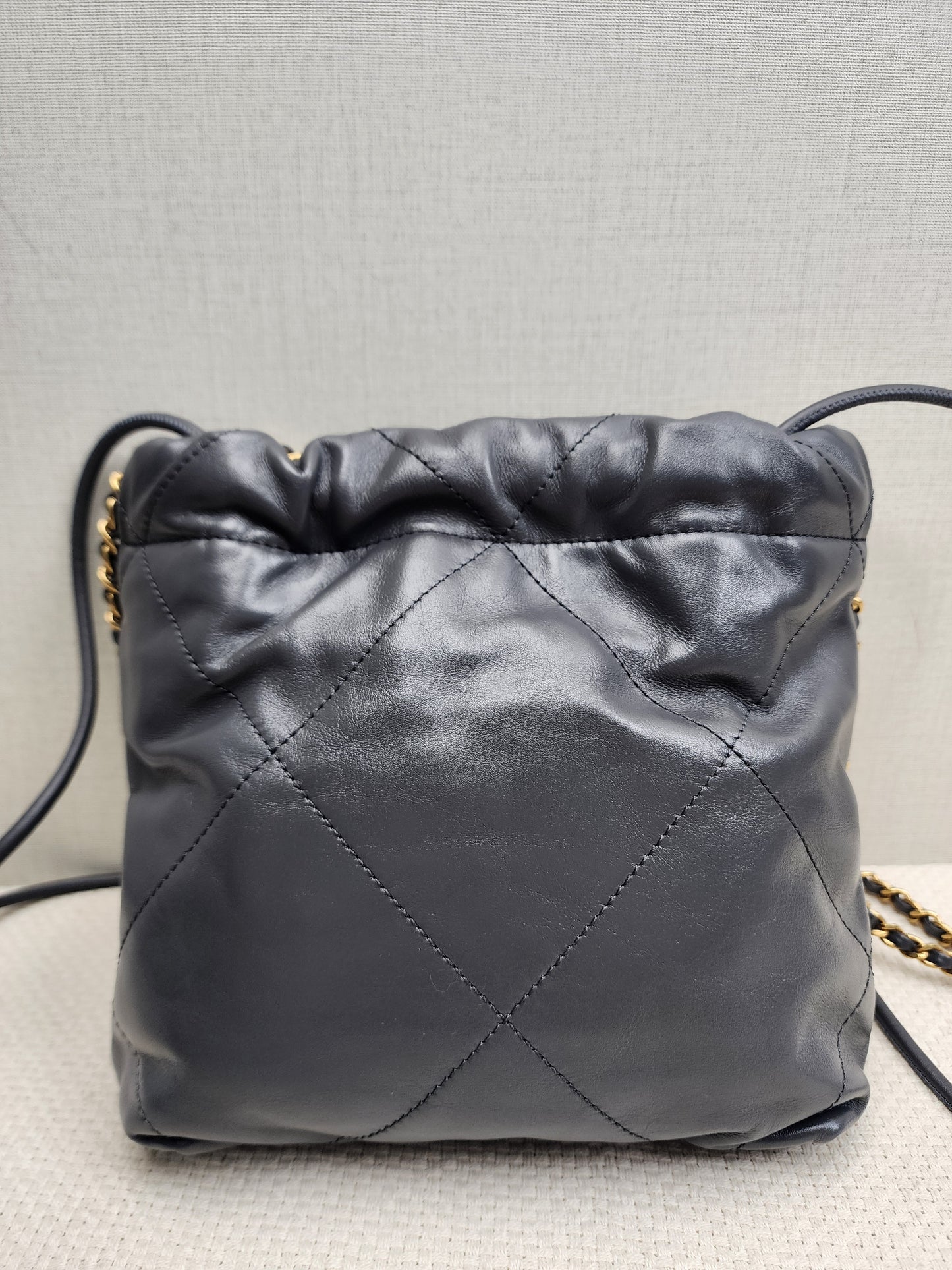 Chanel Dark Grey Calfskin Mini 22 (GHW)