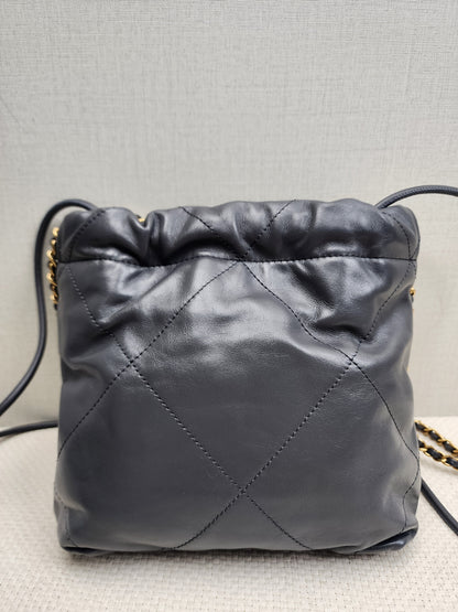Chanel Dark Grey Calfskin Mini 22 (GHW)