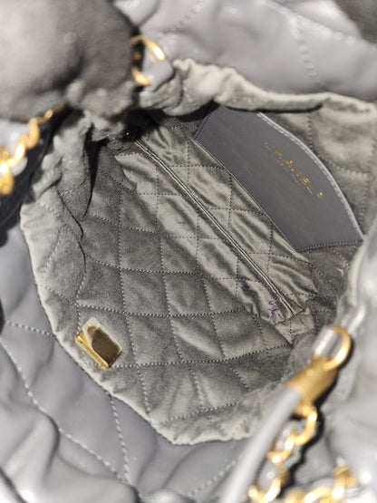 Chanel Dark Grey Calfskin Mini 22 (GHW)