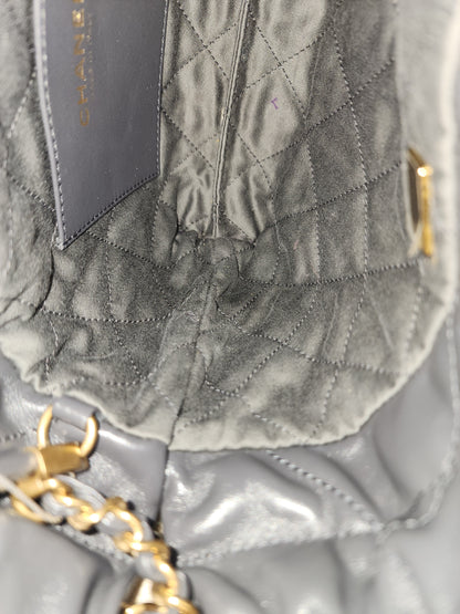 Chanel Dark Grey Calfskin Mini 22 (GHW)