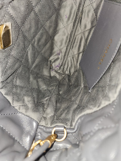 Chanel Dark Grey Calfskin Mini 22 (GHW)
