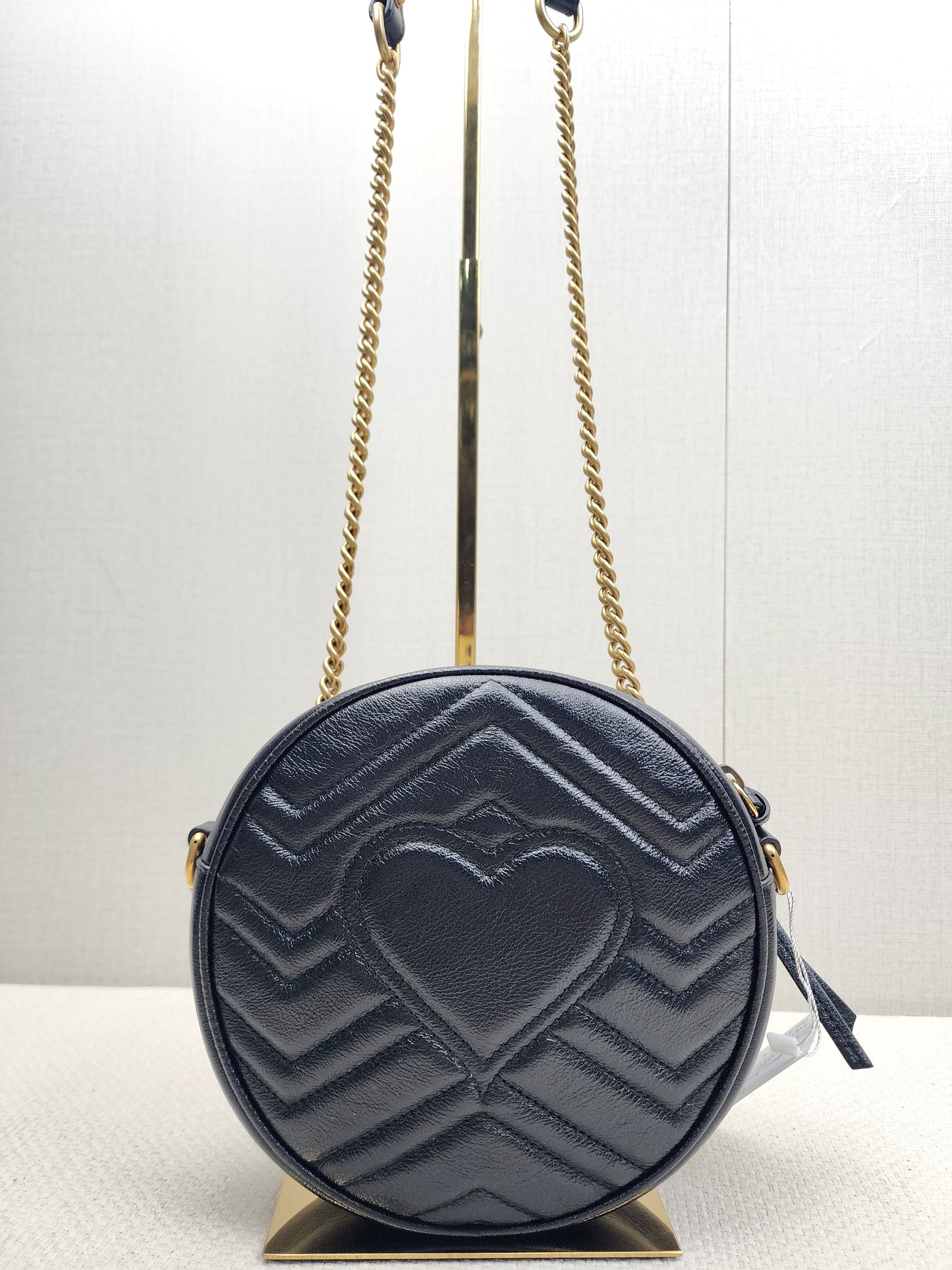 Gucci Black Marmont Round Chain Bag