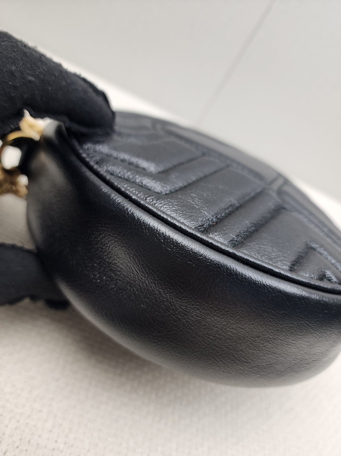 Gucci Black Marmont Round Chain Bag