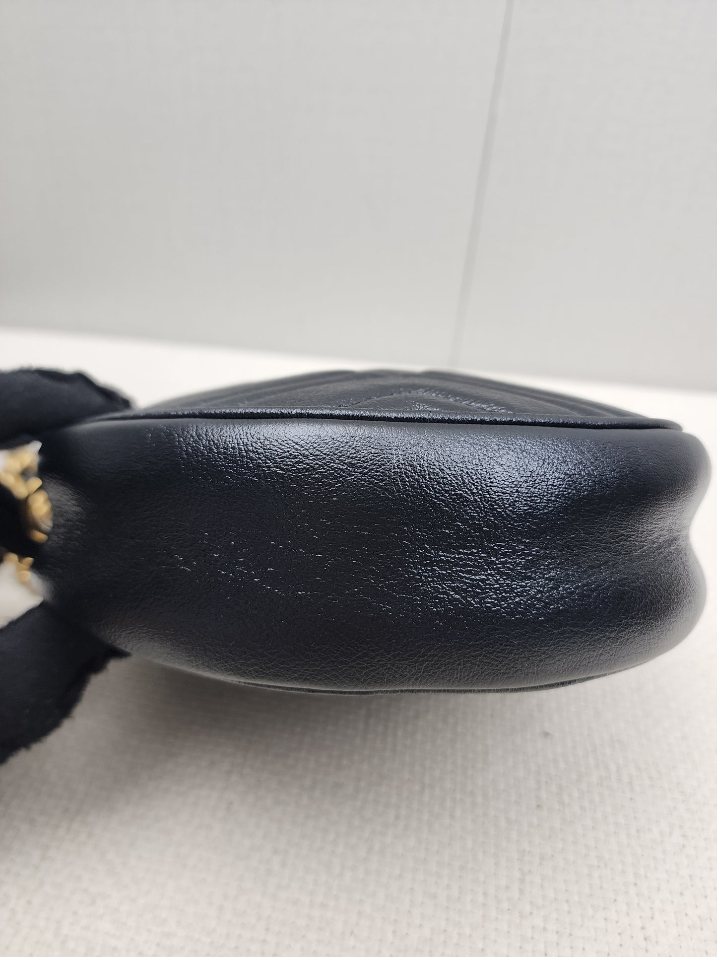 Gucci Black Marmont Round Chain Bag