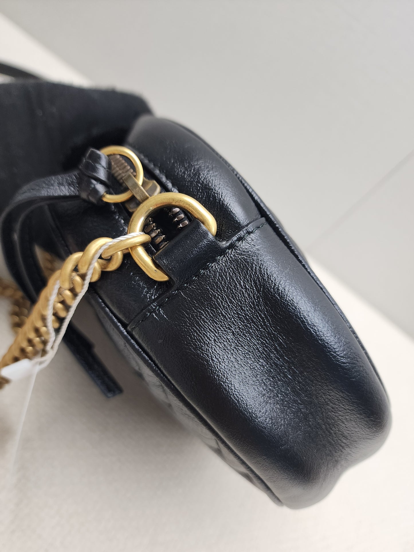 Gucci Black Marmont Round Chain Bag
