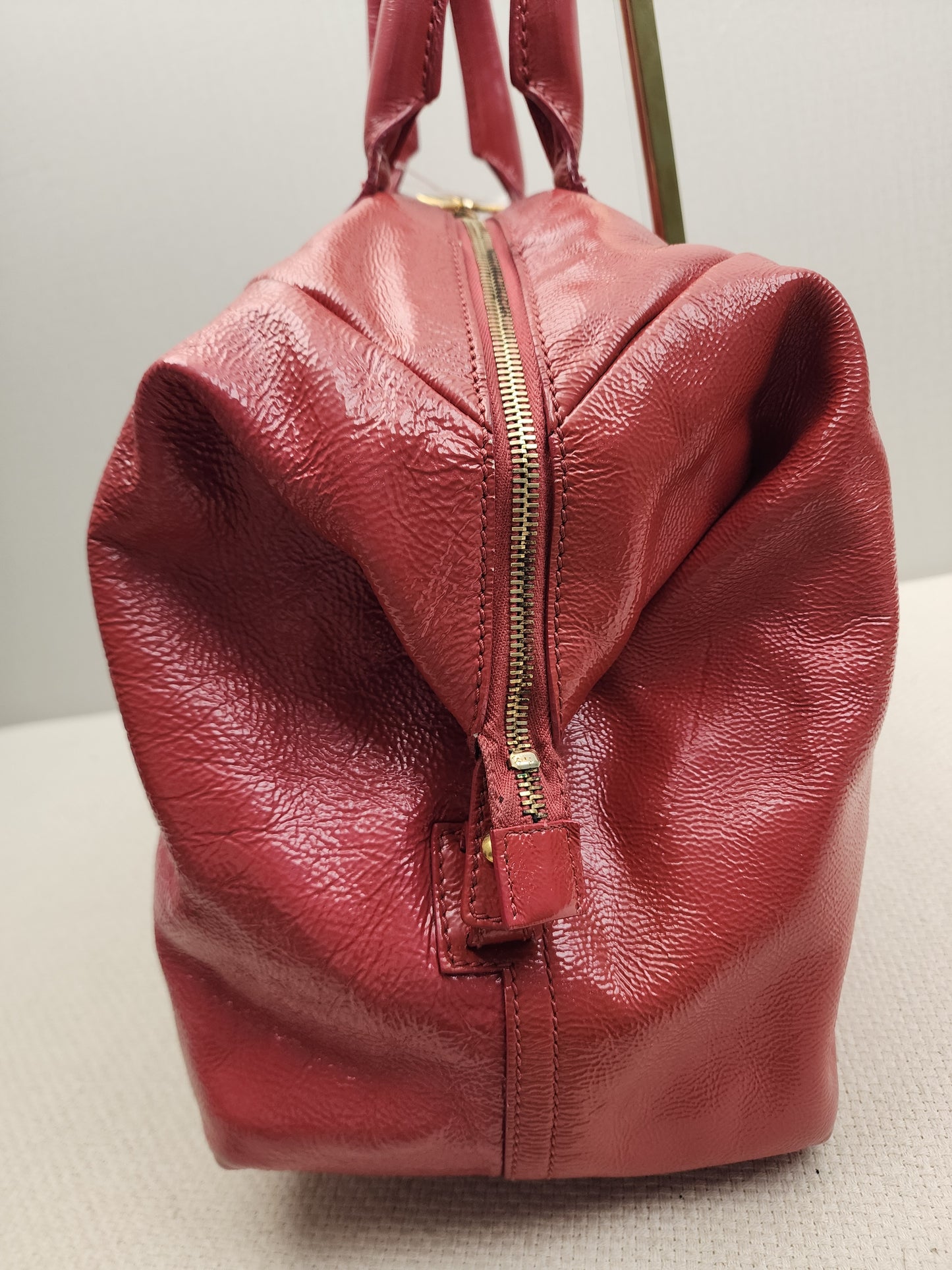YSL Red Patent Medium Easy Y Bag
