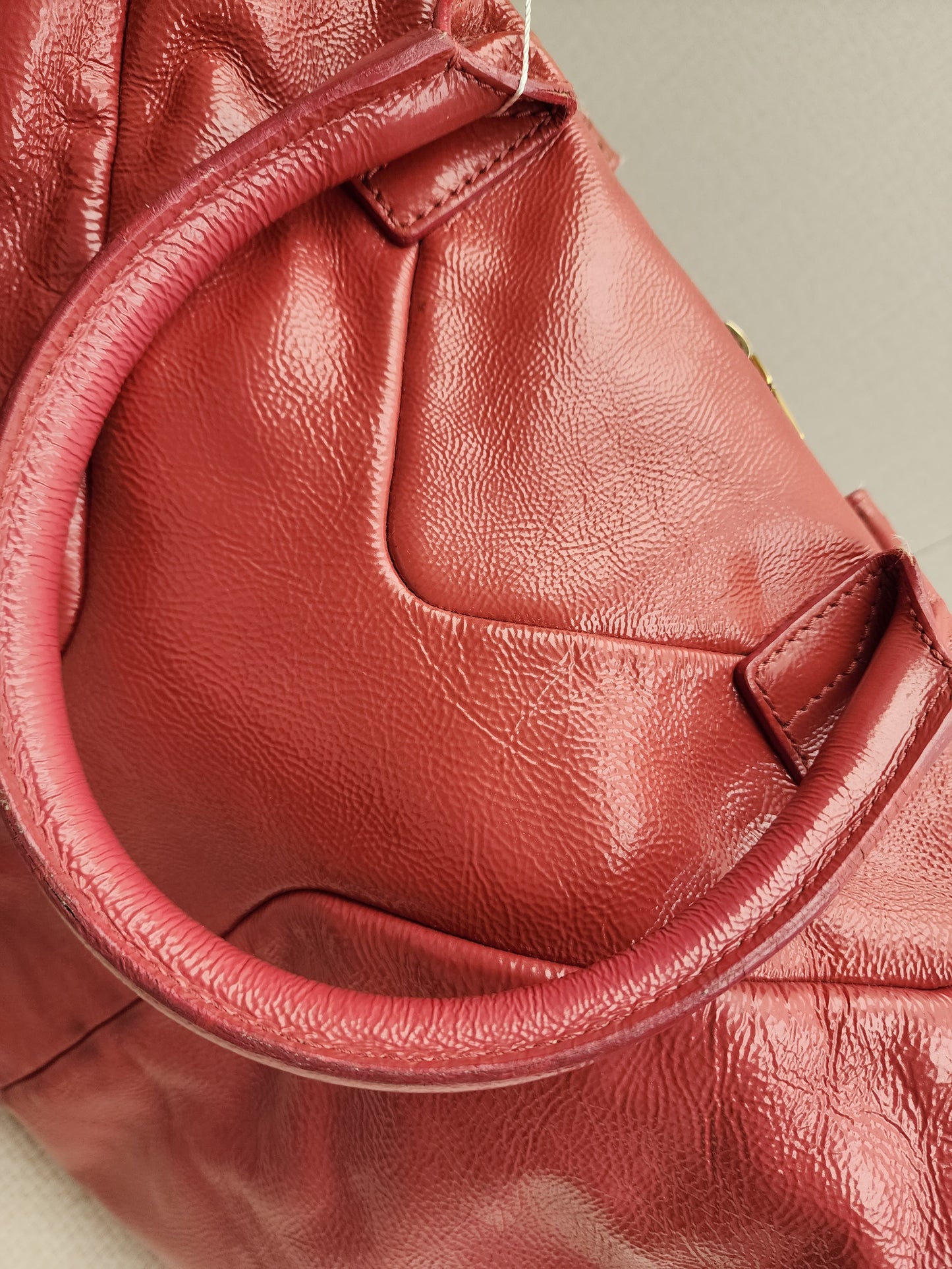 YSL Red Patent Medium Easy Y Bag