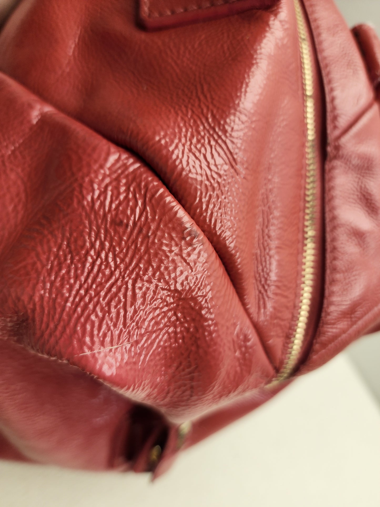 YSL Red Patent Medium Easy Y Bag