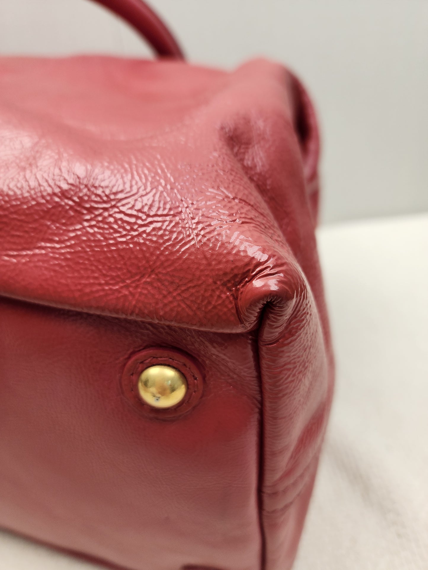 YSL Red Patent Medium Easy Y Bag
