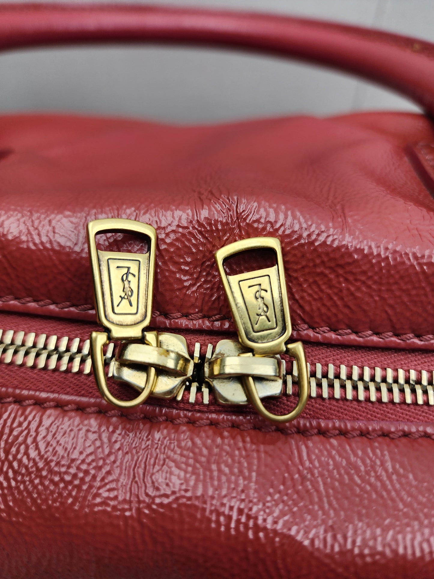 YSL Red Patent Medium Easy Y Bag